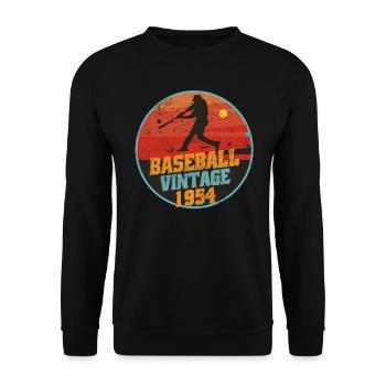 Baseball player born 1954 Birthday - Unisex Sweatshirt - black - Front - Alina (178cm) & Michal (187cm)