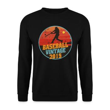 Baseball player born 2015 Birthday - Unisex Sweatshirt - black - Front - Alina (178cm) & Michal (187cm)