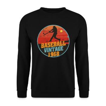 Baseball player born 1968 Birthday - Unisex Sweatshirt - black - Front - Alina (178cm) & Michal (187cm)