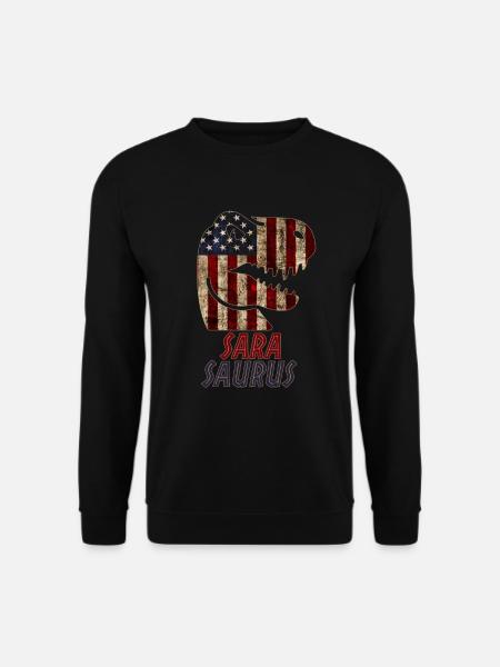 Patriotic Sara Dinosaur Sarasaurus - Unisex Sweatshirt - black