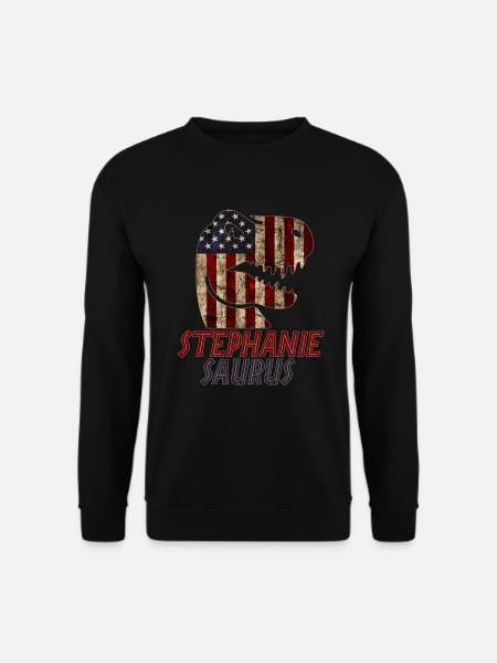 Patriotic Stephanie Dinosaur Stephaniesaurus - Unisex Sweatshirt - black