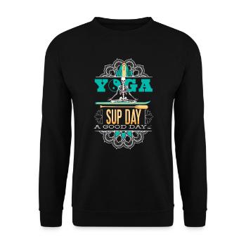 SUP paddleboarding Stand Up Paddle paddling Yoga - Unisex Pullover - Schwarz - Vorne - Alina (178cm) & Michal (187cm)