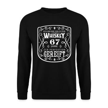Whisky 67. Geburtstag 67 Jahre Ich bin wie guter - Unisex Pullover - Schwarz - Vorne - Alina (178cm) & Michal (187cm)