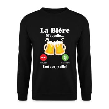 La Bière m'appelle - Sweat-shirt Unisexe - noir - Devant - Alina (178cm) & Michal (187cm)