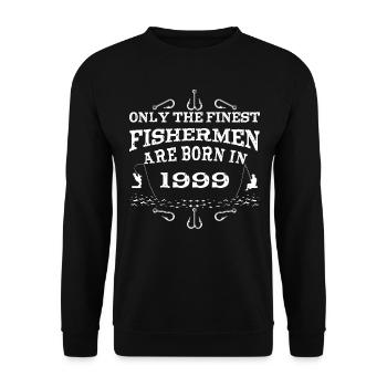 Angler Jahrgang 1999 Geburtstag geboren - Unisex Pullover - Schwarz - Vorne - Alina (178cm) & Michal (187cm)