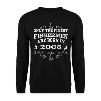Angler born 2006 birthday - Unisex Sweatshirt - black - Front - Alina (178cm) & Michal (187cm)