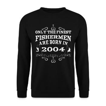 Angler born 2004 birthday - Unisex Sweatshirt - black - Front - Alina (178cm) & Michal (187cm)