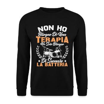 J'ai juste besoin de jouer de la batterie - Sweat-shirt Unisexe - noir - Devant - Alina (178cm) & Michal (187cm)