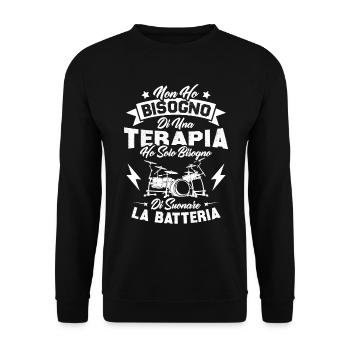 J'ai juste besoin de jouer de la batterie - Sweat-shirt Unisexe - noir - Devant - Alina (178cm) & Michal (187cm)
