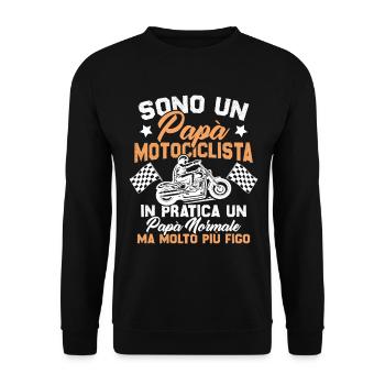 Un père motard et un père normal plus cool - Sweat-shirt Unisexe - noir - Devant - Alina (178cm) & Michal (187cm)
