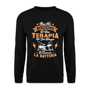 J'ai juste besoin de jouer de la batterie - Sweat-shirt Unisexe - noir - Devant - Alina (178cm) & Michal (187cm)