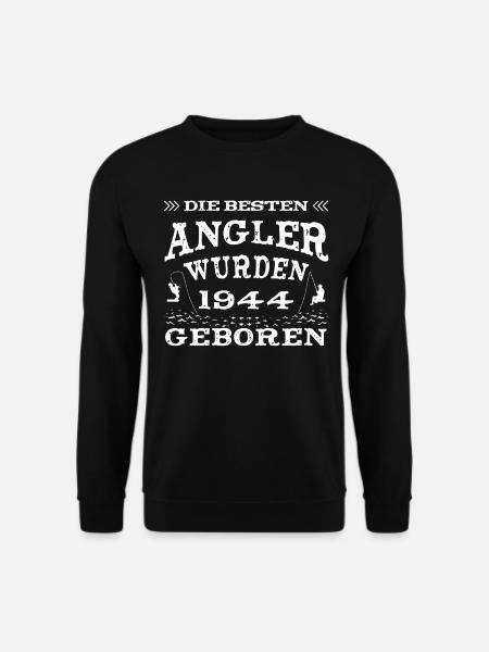 Angeln Jahrgang 1944 Geburtstag Fliegenfischen - Unisex Pullover - Schwarz