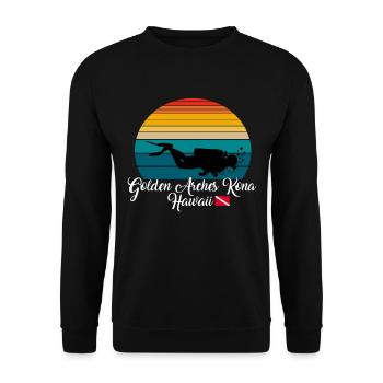 Golden Arches Kona Hawaii Diving - Unisex Sweatshirt - black - Front - Alina (178cm) & Michal (187cm)