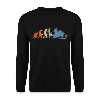 Schneemobil-Fahrer Motorschlitten Evolution - Unisex Pullover - Schwarz - Vorne - Alina (178cm) & Michal (187cm)