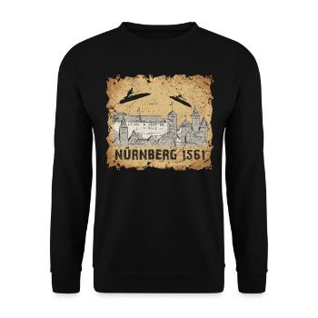 Nuremberg Skyline City Tour Nuremberg Skyline - Unisex Sweatshirt - black - Front - Alina (178cm) & Michal (187cm)