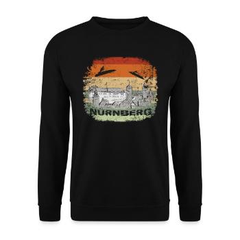 Nuremberg Skyline City Tour Nuremberg Skyline - Unisex Sweatshirt - black - Front - Alina (178cm) & Michal (187cm)