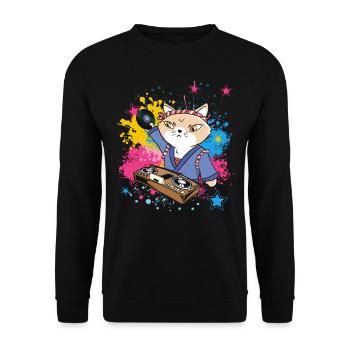Musique Disc Jockey DJ Vinyl Turntable Japon - Sweat-shirt Unisexe - noir - Devant - Alina (178cm) & Michal (187cm)