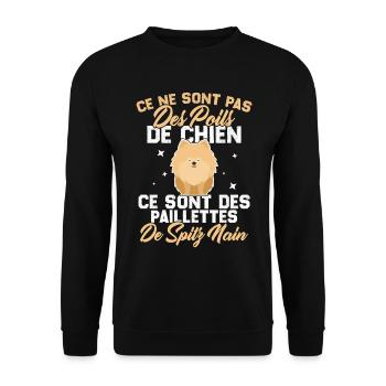 Ce sont des paillettes de spitz nain humour cadeau - Sweat-shirt Unisexe - noir - Devant - Alina (178cm) & Michal (187cm)