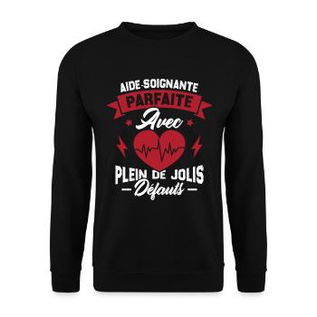 Aide soignante parfaite, Cadeau Aide soignante - Sweat-shirt Unisexe - noir - Devant - Alina (178cm) & Michal (187cm)