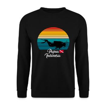 Papua Indonesia Diving - Unisex Pullover - Schwarz - Vorne - Alina (178cm) & Michal (187cm)