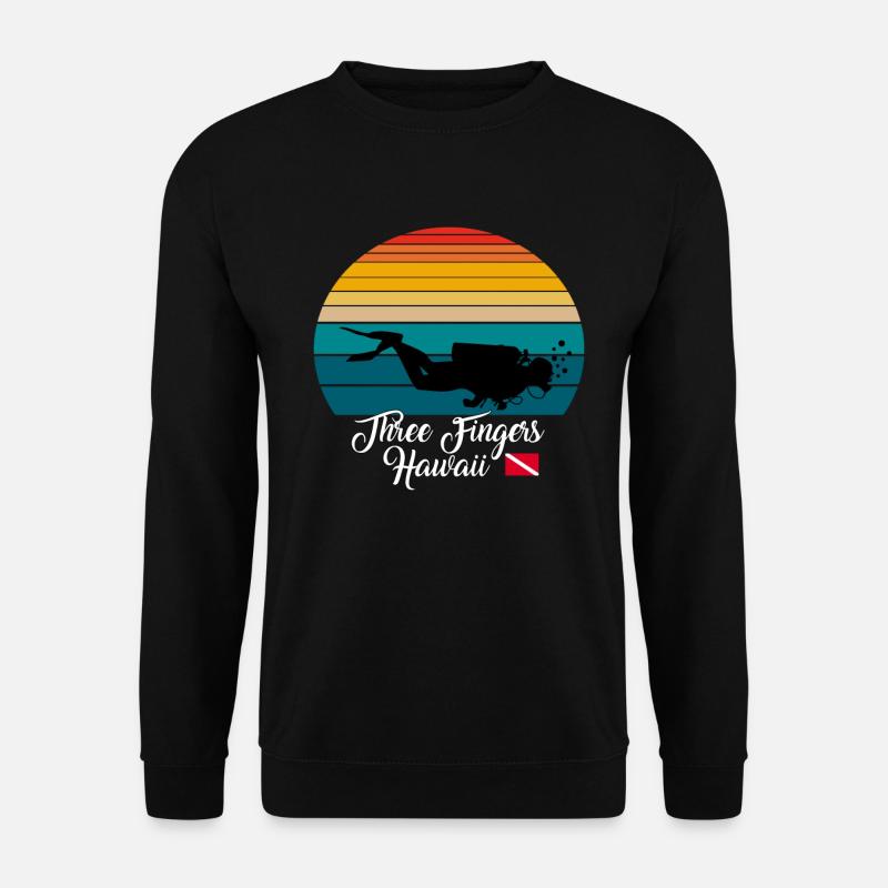 Three Fingers Hawaii Plongée - Sweat-shirt Unisexe - noir
