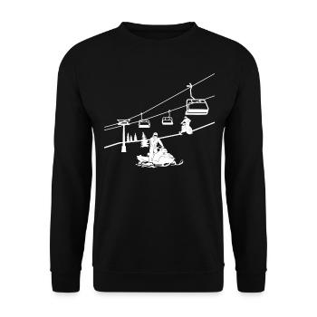 Conducteur de motoneige Motoneige Motoneige - Sweat-shirt Unisexe - noir - Devant - Alina (178cm) & Michal (187cm)