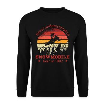 Conducteur de motoneige né en 1982 Anniversaire - Sweat-shirt Unisexe - noir - Devant - Alina (178cm) & Michal (187cm)