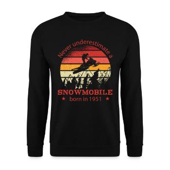Conducteur de motoneige né en 1951 Anniversaire - Sweat-shirt Unisexe - noir - Devant - Alina (178cm) & Michal (187cm)