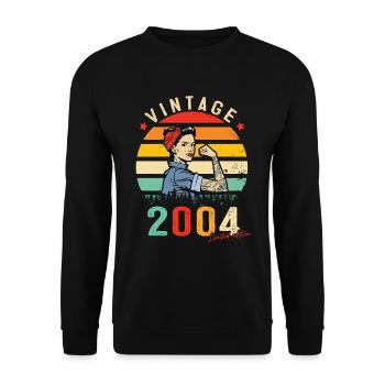 2004 Vintage Édition limitée Cadeau Femmes - Sweat-shirt Unisexe - noir - Devant - Alina (178cm) & Michal (187cm)