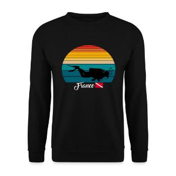 France Scuba Diving Gift - Unisex Pullover - Schwarz - Vorne - Alina (178cm) & Michal (187cm)