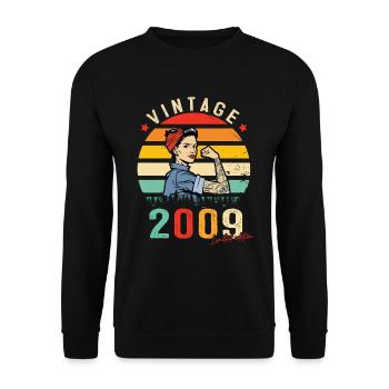 2009 Vintage Édition limitée Cadeau Femmes - Sweat-shirt Unisexe - noir - Devant - Alina (178cm) & Michal (187cm)