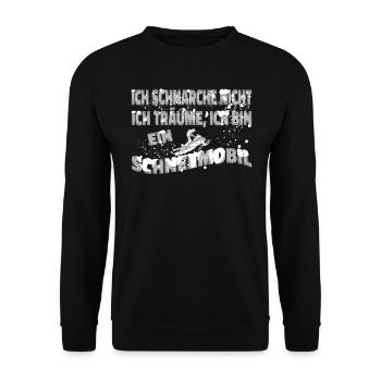 Schneemobil-Fahrer Motorschlitten Schneemotorrad - Unisex Pullover - Schwarz - Vorne - Alina (178cm) & Michal (187cm)