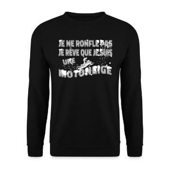 Conducteur de motoneige Motoneige Motoneige - Sweat-shirt Unisexe - noir - Devant - Alina (178cm) & Michal (187cm)