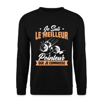 Je Suis Le Meilleur Pointeur Que Je Connaisse - Sweat-shirt Unisexe - noir - Devant - Alina (178cm) & Michal (187cm)