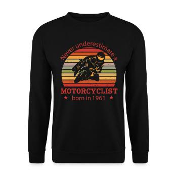 Moto vintage 1961 anniversaire cyclomoteur - Sweat-shirt Unisexe - noir - Devant - Alina (178cm) & Michal (187cm)