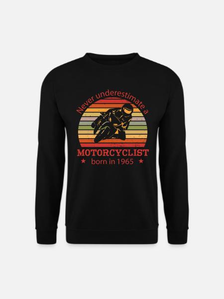 Motorrad Jahrgang 1965 Geburtstag Moped - Unisex Pullover - Schwarz