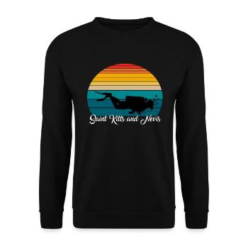 Saint Kitts and Nevis Scuba Diving Gift - Unisex Sweatshirt - black - Front - Alina (178cm) & Michal (187cm)