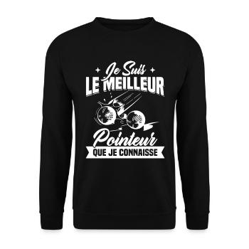 Je Suis Le Meilleur Pointeur Que Je Connaisse - Sweat-shirt Unisexe - noir - Devant - Alina (178cm) & Michal (187cm)