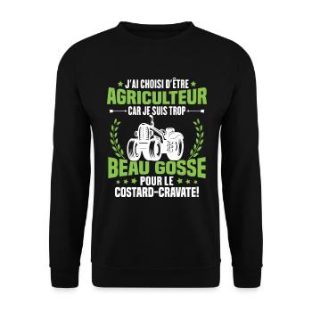 Agriculteur et Beau-gosse - Sweat-shirt Unisexe - noir - Devant - Alina (178cm) & Michal (187cm)