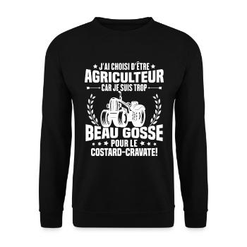 Agriculteur et Beau-gosse - Sweat-shirt Unisexe - noir - Devant - Alina (178cm) & Michal (187cm)