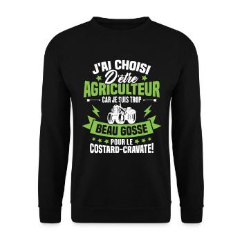Agriculteur et Beau-gosse - Sweat-shirt Unisexe - noir - Devant - Alina (178cm) & Michal (187cm)