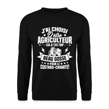 Agriculteur et Beau-gosse - Sweat-shirt Unisexe - noir - Devant - Alina (178cm) & Michal (187cm)