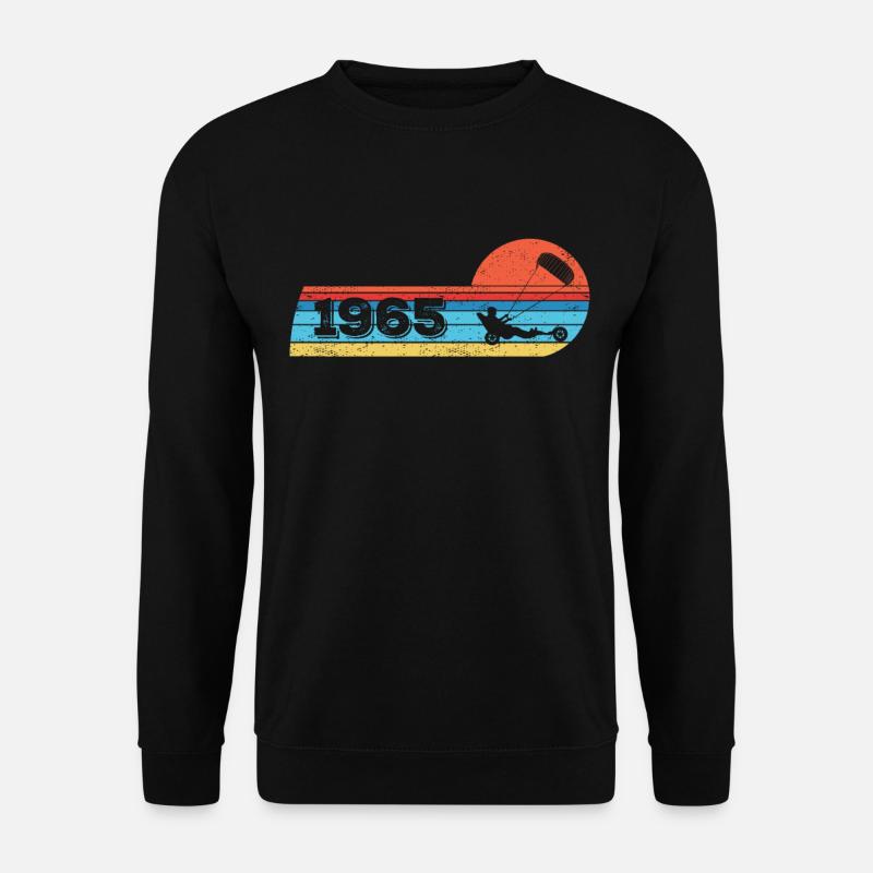Kite-Strand-Segler Jahrgang 1965 Geburtstag - Unisex Pullover - Schwarz