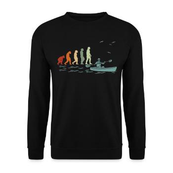 Kajak Kanu RAFTING BOOT Kanufahrer Kanufahren - Unisex Pullover - Schwarz - Vorne - Alina (178cm) & Michal (187cm)