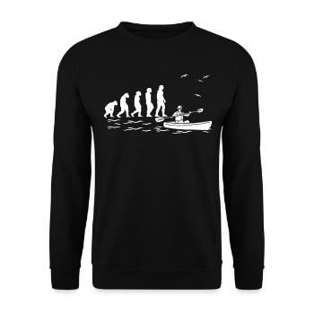 Kajak Kanu RAFTING BOOT Kanufahrer Kanufahren - Unisex Pullover - Schwarz - Vorne - Alina (178cm) & Michal (187cm)