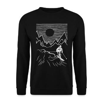 Skiing Skiing Skiing Skiing Skis - Unisex Sweatshirt - black - Front - Alina (178cm) & Michal (187cm)