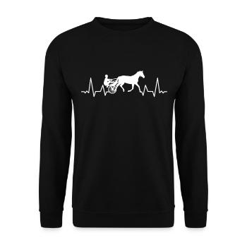 Harnais de chevaux de trot Chevaux de sport équestre - Sweat-shirt Unisexe - noir - Devant - Alina (178cm) & Michal (187cm)