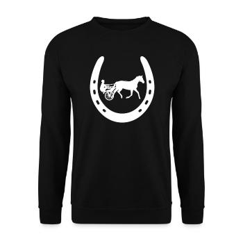 Harnais de chevaux de trot Chevaux de sport équestre - Sweat-shirt Unisexe - noir - Devant - Alina (178cm) & Michal (187cm)