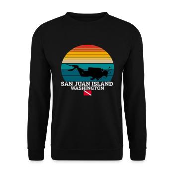 San Juan Island US Island Scuba Diving - Unisex Sweatshirt - black - Front - Alina (178cm) & Michal (187cm)