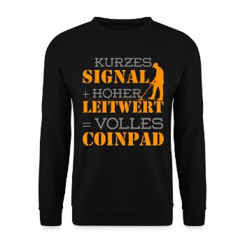 Sondengänger Sondler Metallsuchgerät Coinpad - Unisex Pullover - Schwarz - Vorne - Alina (178cm) & Michal (187cm)